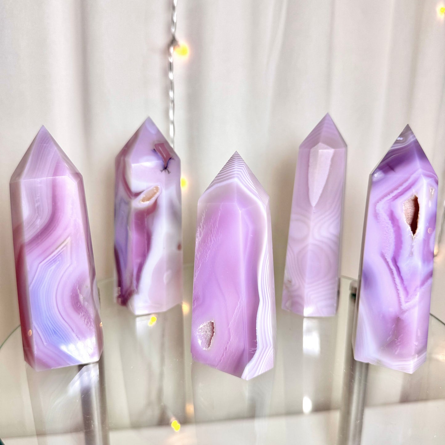Pink Jelly Agate Towers - You Choose