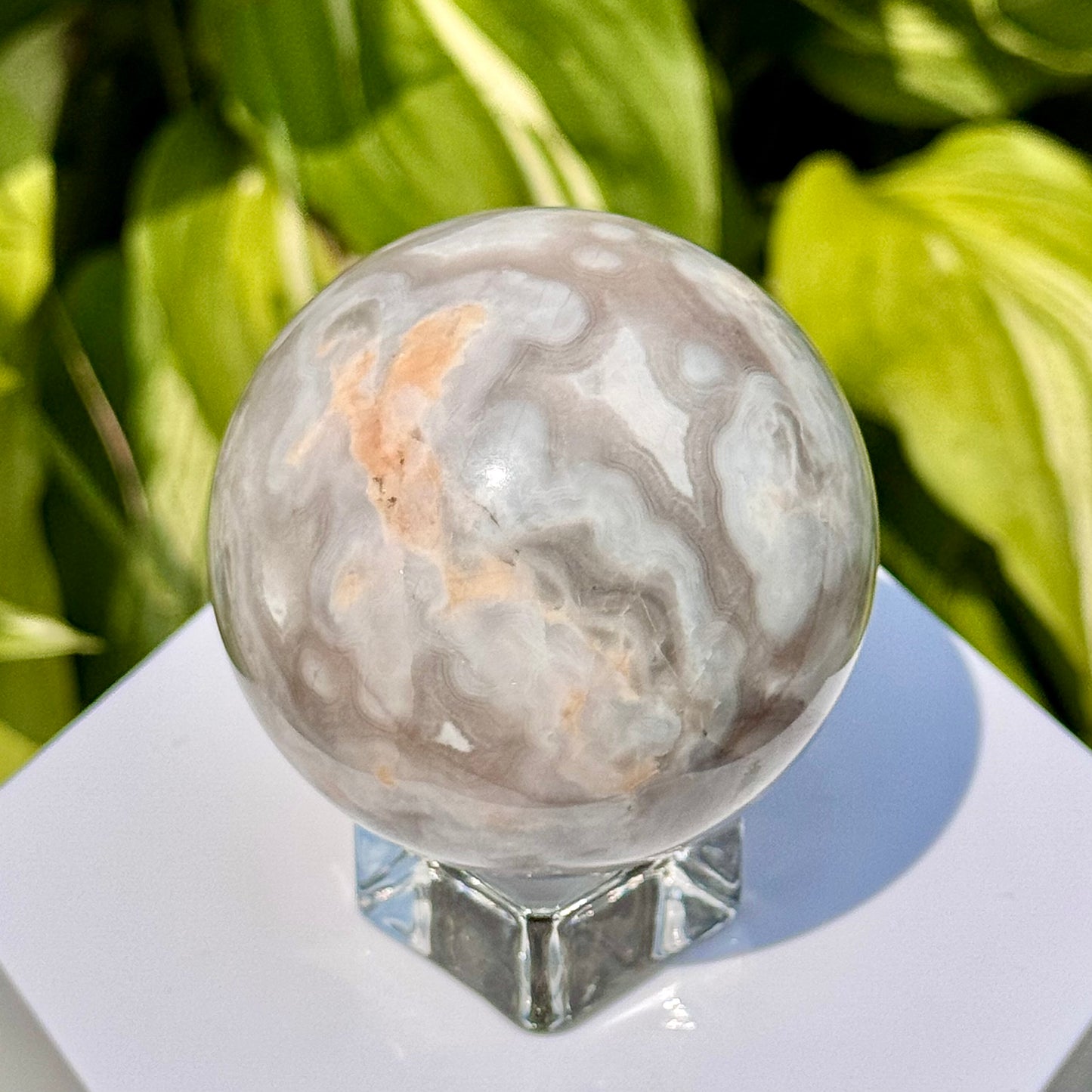 White Crazy Lace Agate Sphere