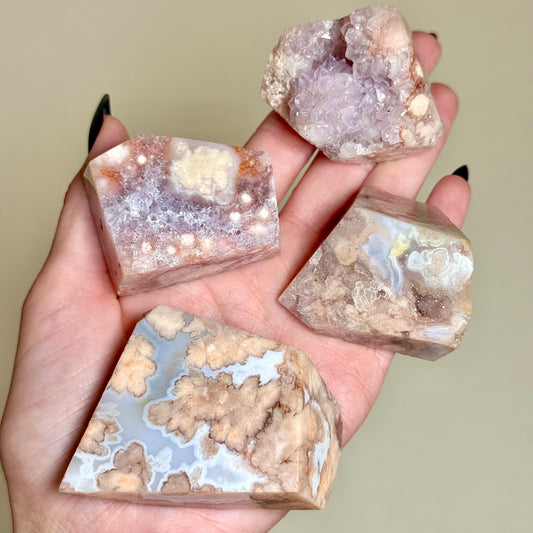 Pink Flower Agate Freeforms - You Choose
