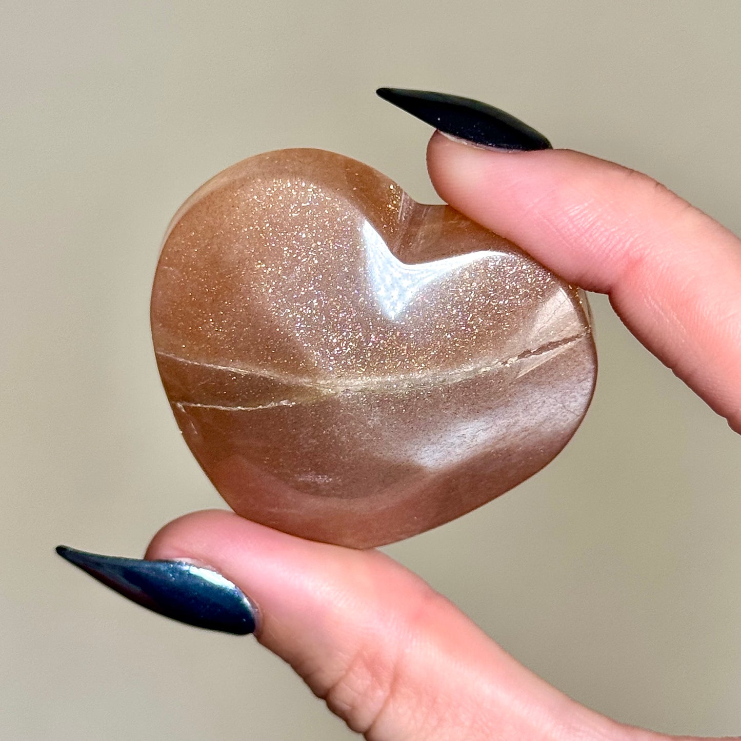Peach Moonstone Hearts - You Choose