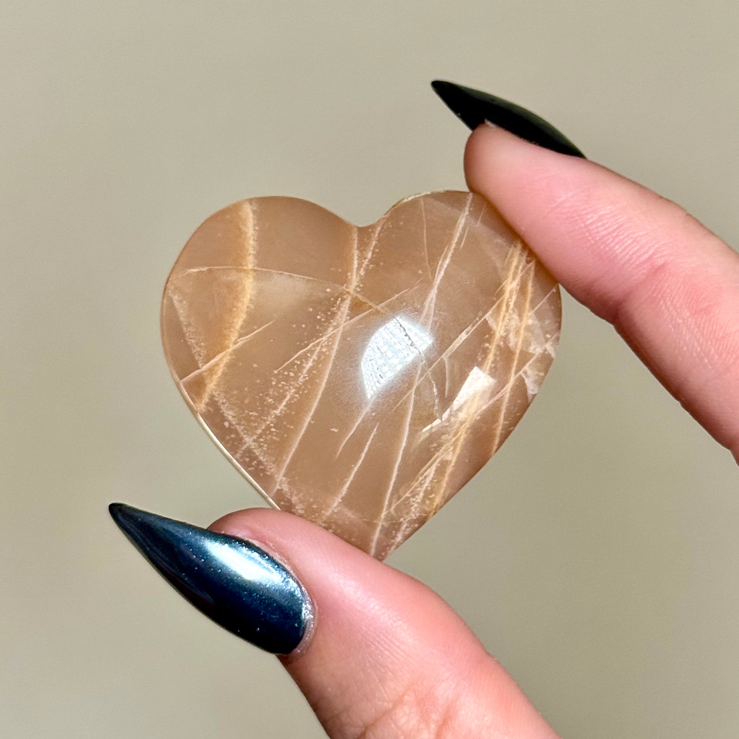 Peach Moonstone Hearts - You Choose