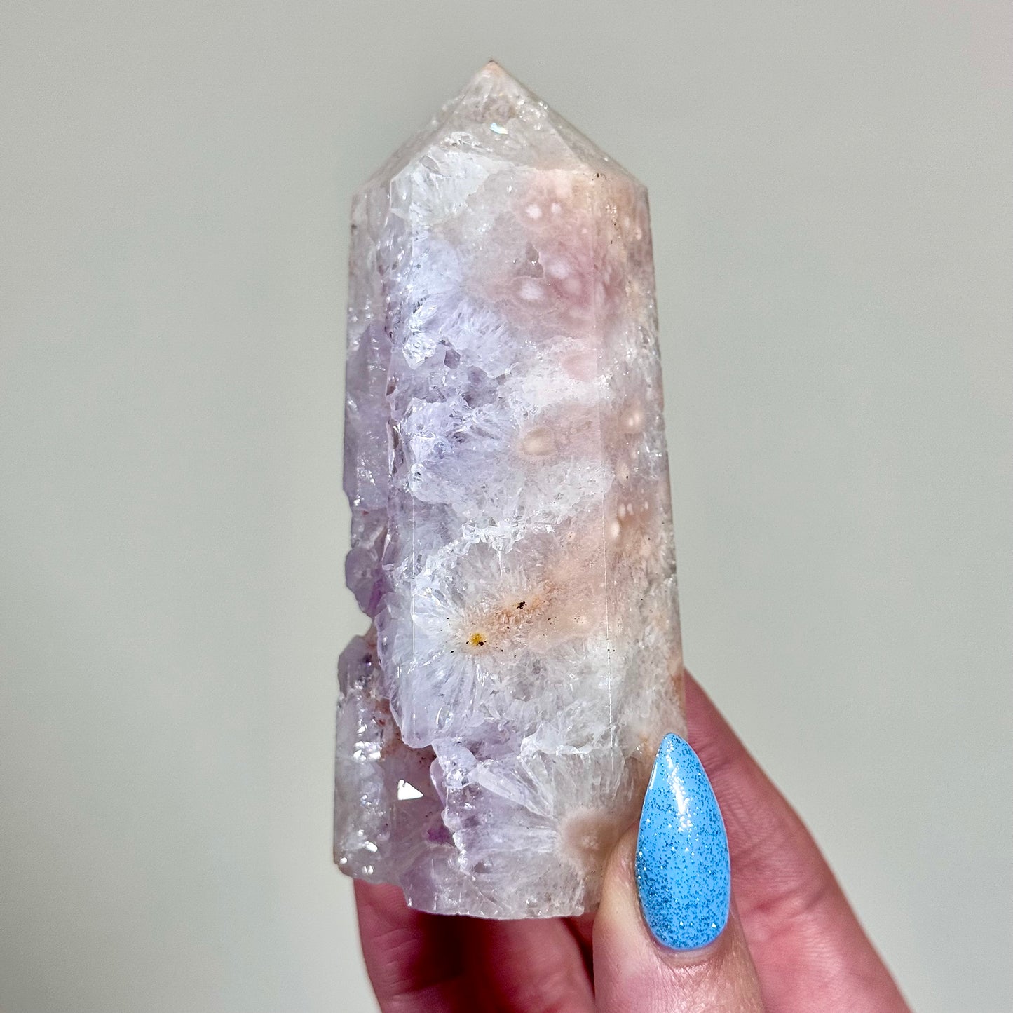 Pink Flower Agate Tower