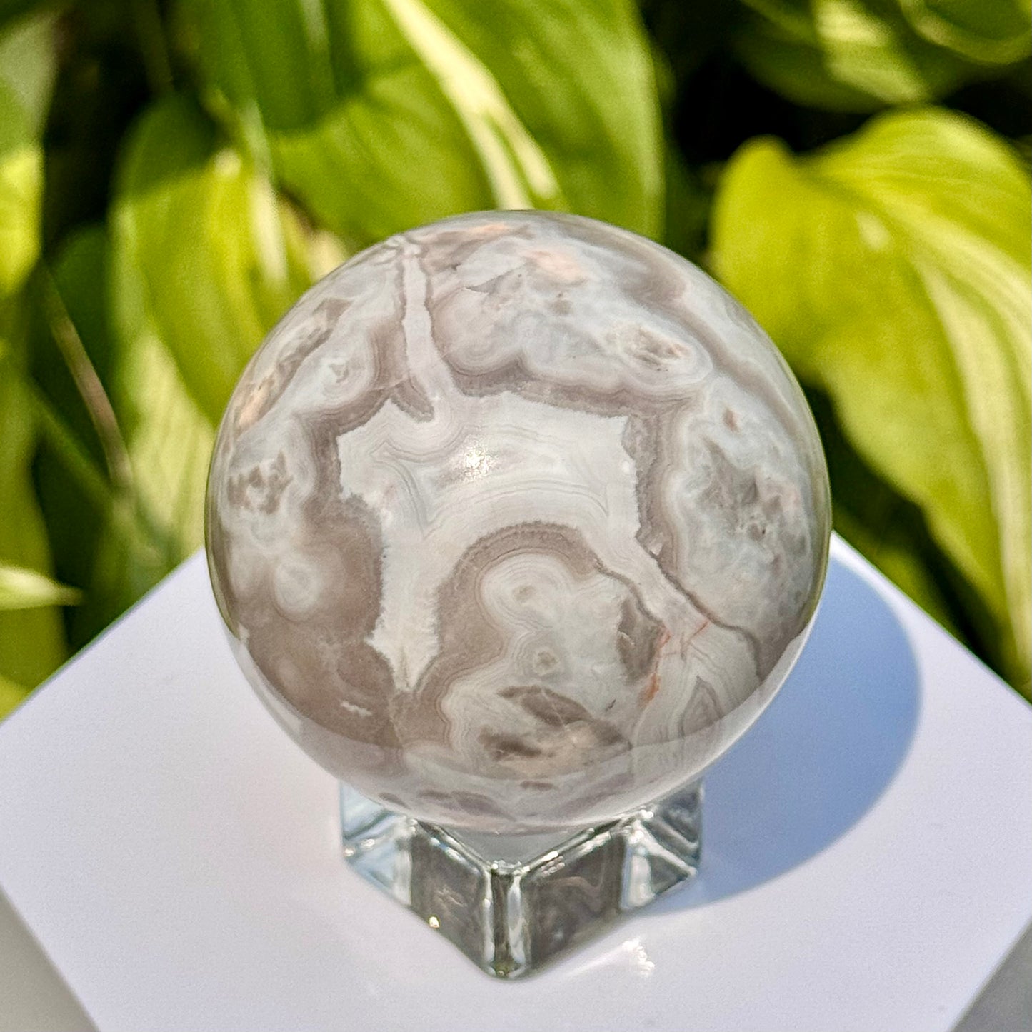 White Crazy Lace Agate Sphere
