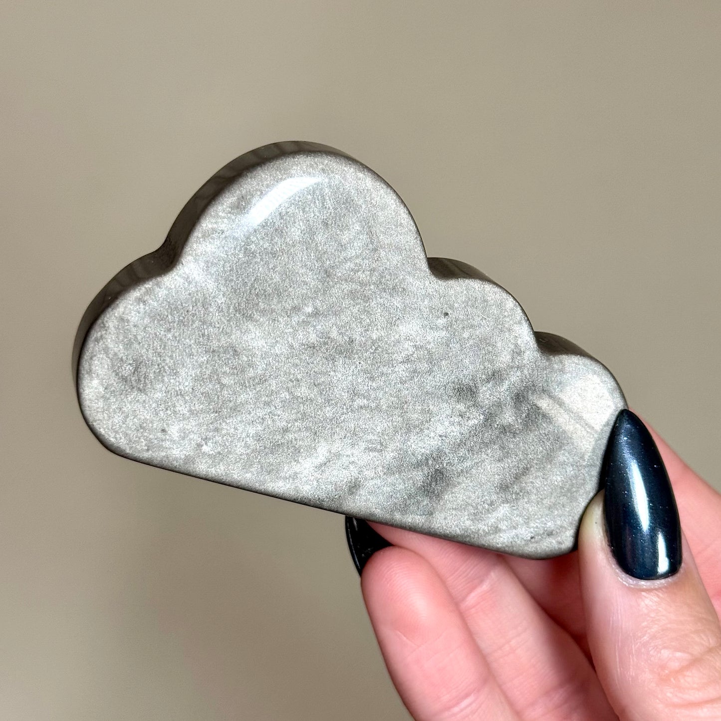 Silver Obsidian Cloud Carvings - You Choose