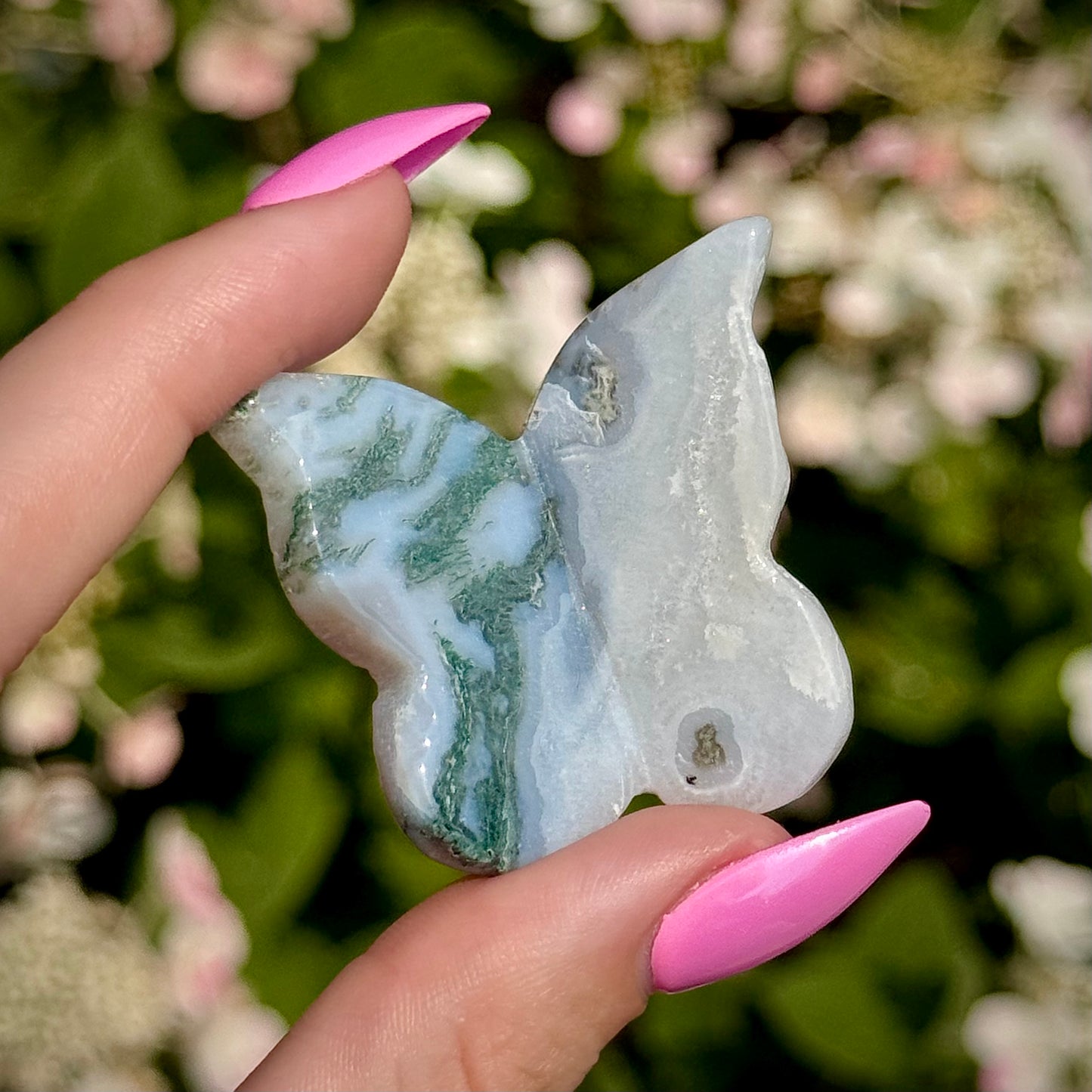 Moss Agate 3D Butterfly Carvings - You Choose