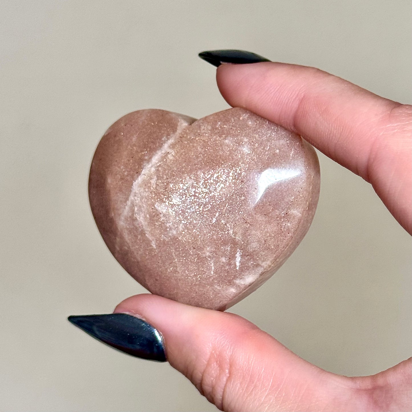 Peach Moonstone Hearts - You Choose
