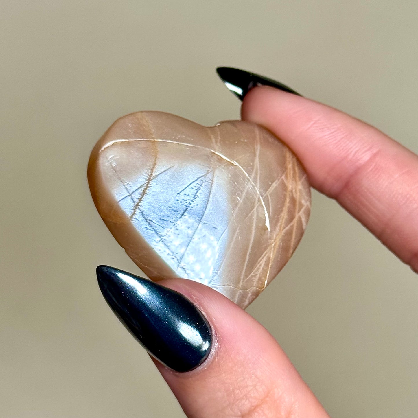 Peach Moonstone Hearts - You Choose