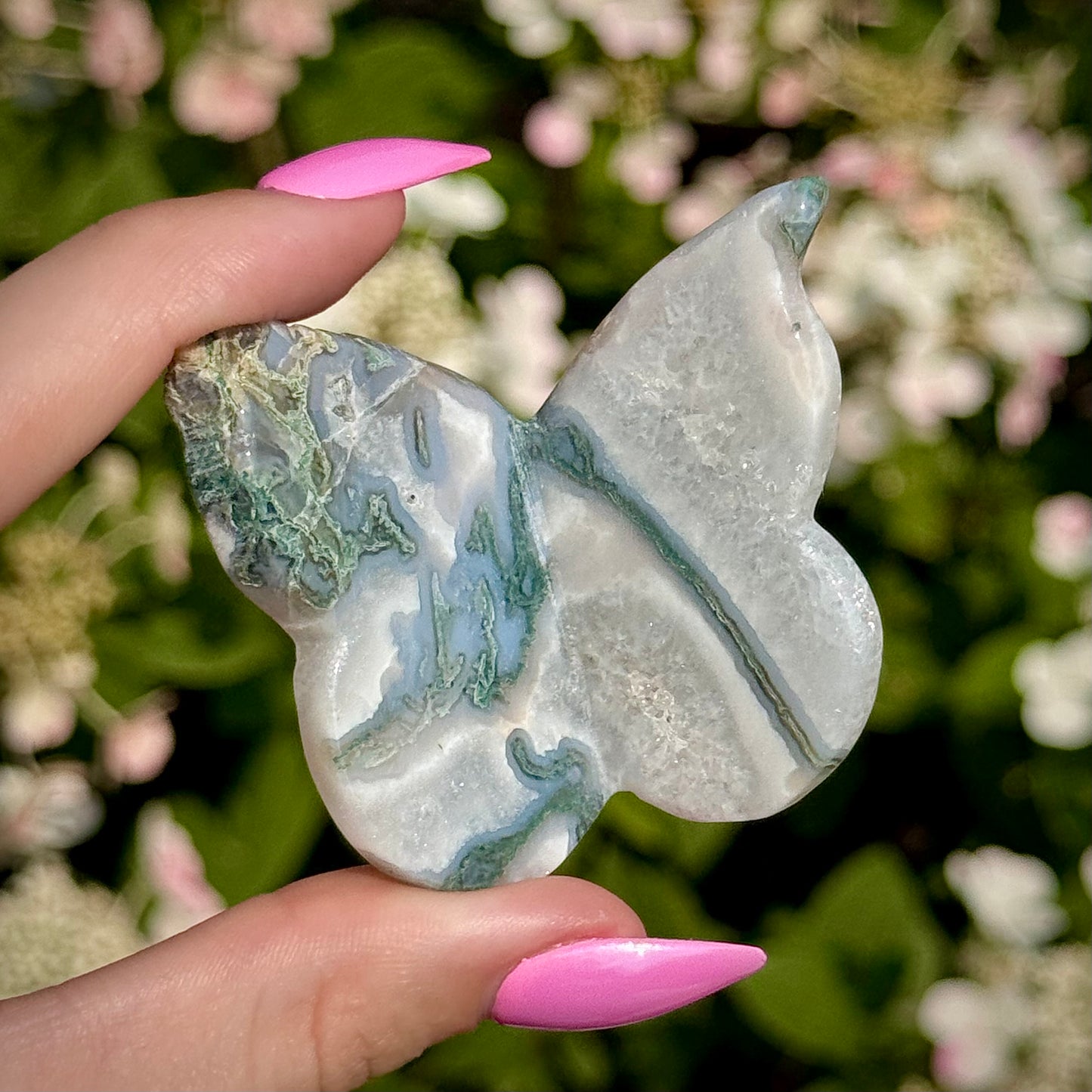 Moss Agate 3D Butterfly Carvings - You Choose