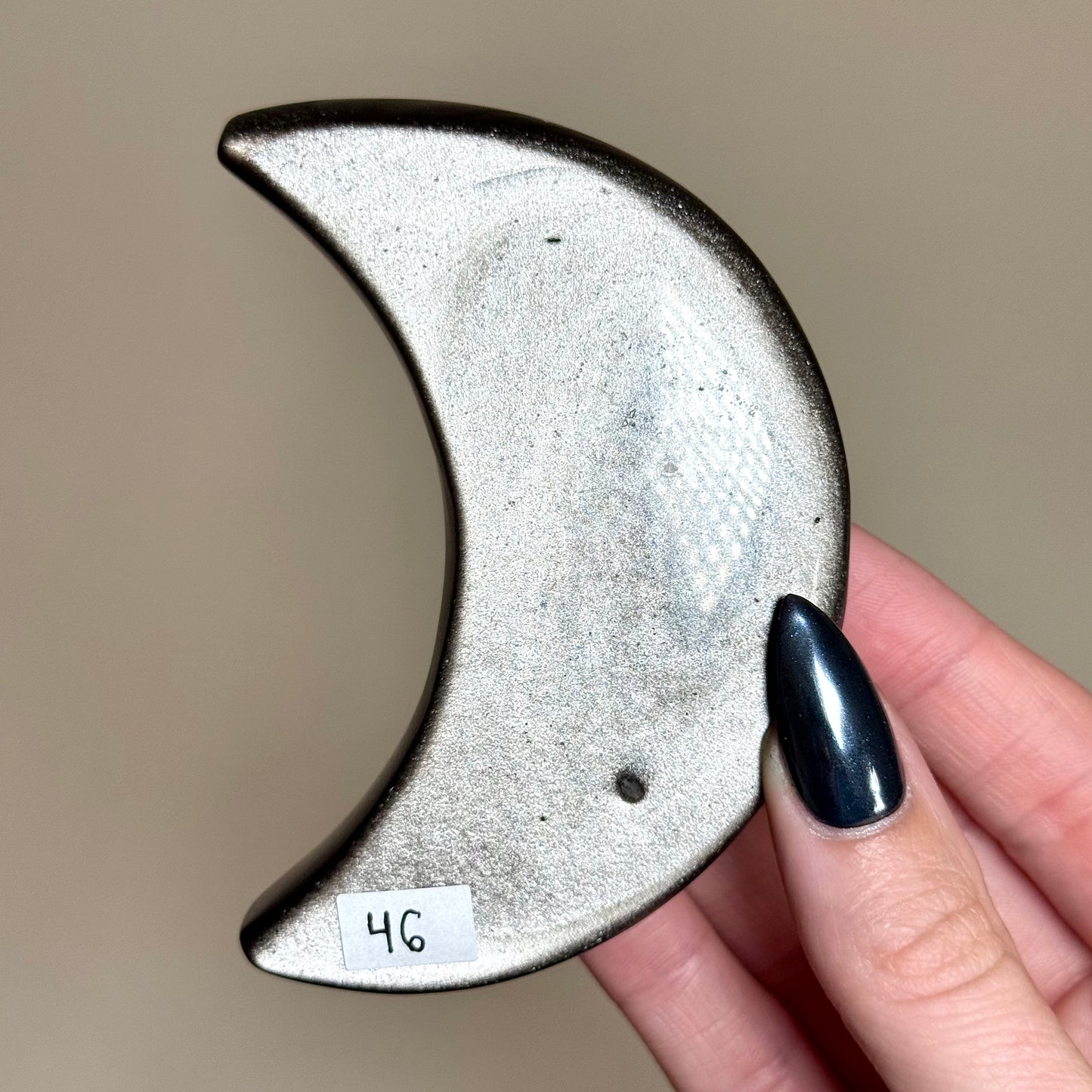 Silver Obsidian Moon Carvings - You Choose