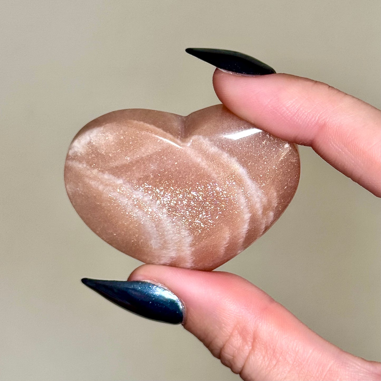Peach Moonstone Hearts - You Choose