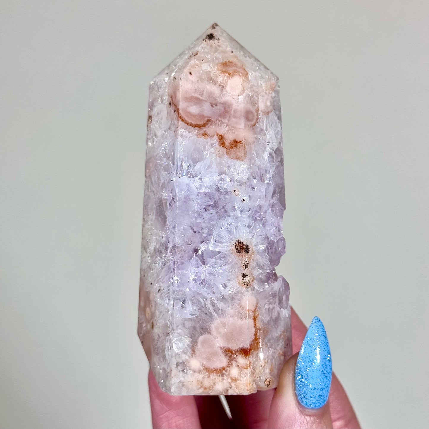 Pink Flower Agate Tower