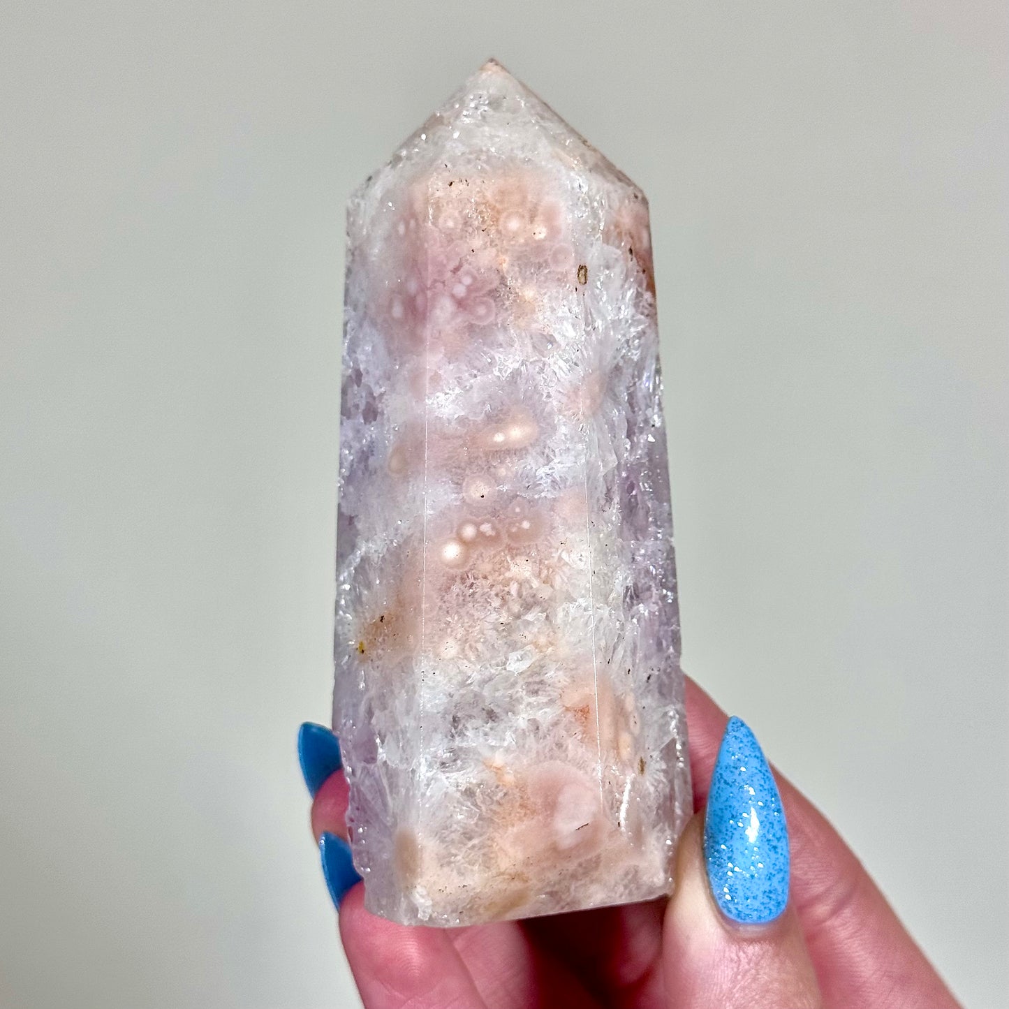 Pink Flower Agate Tower