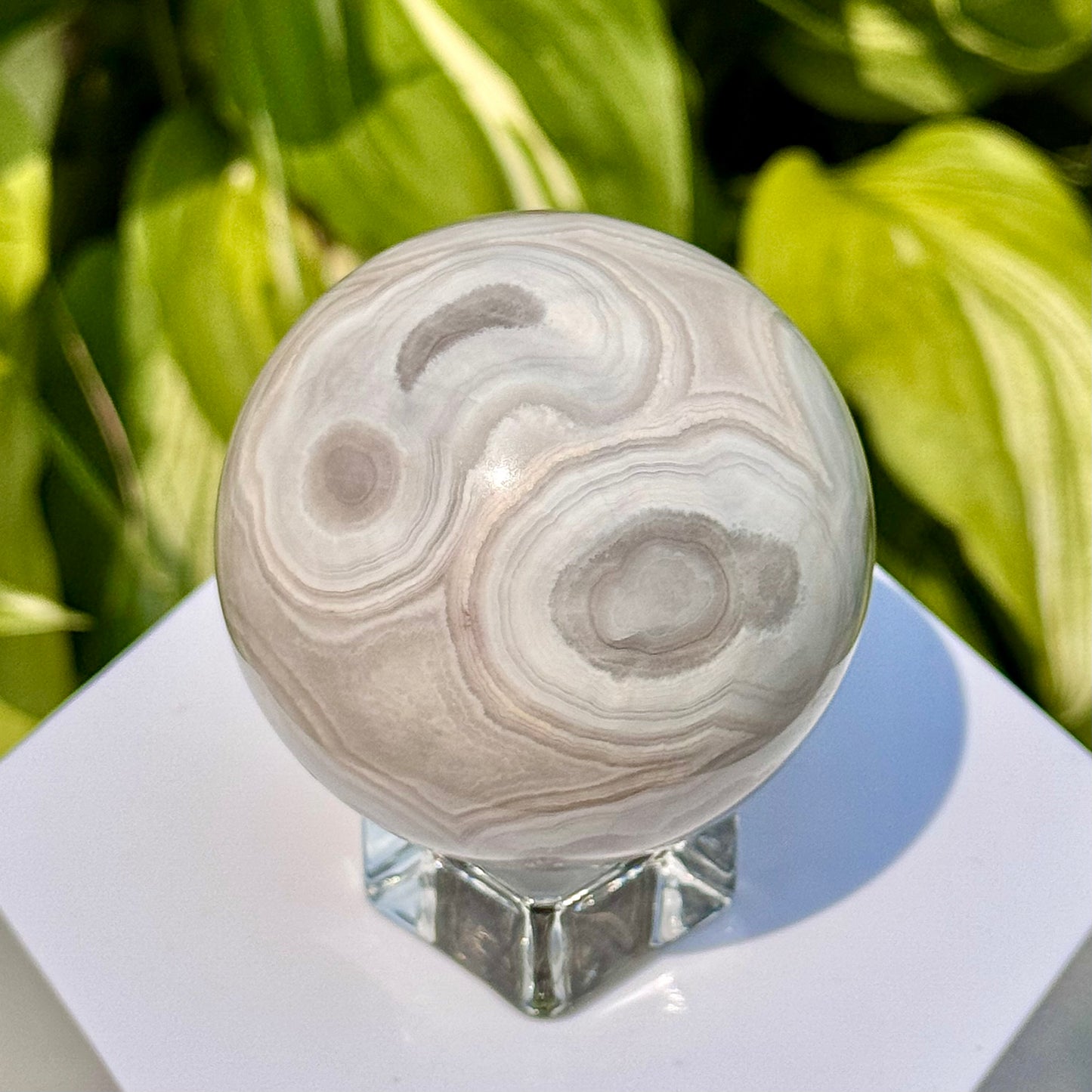 White Crazy Lace Agate Sphere