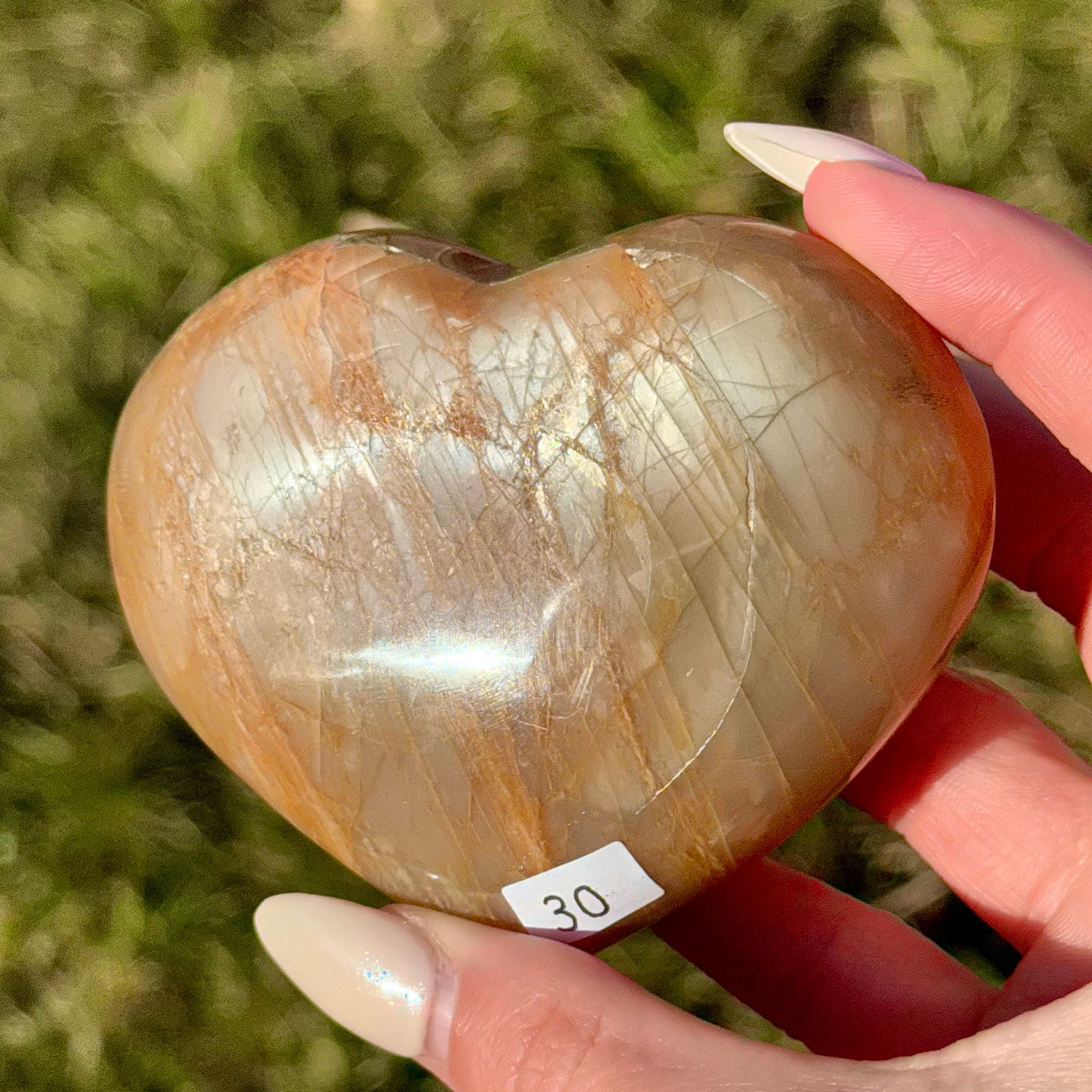 Peach Moonstone Heart