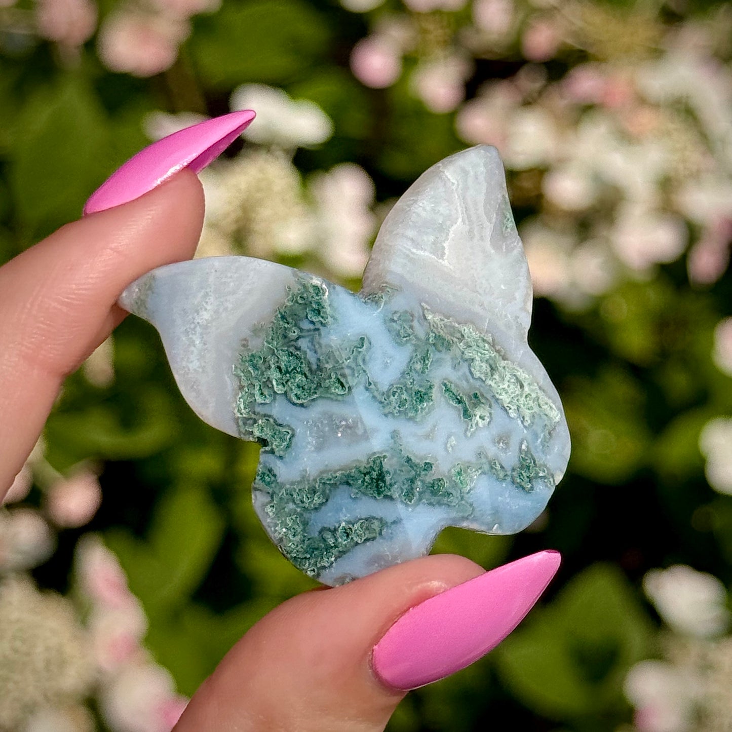 Moss Agate 3D Butterfly Carvings - You Choose