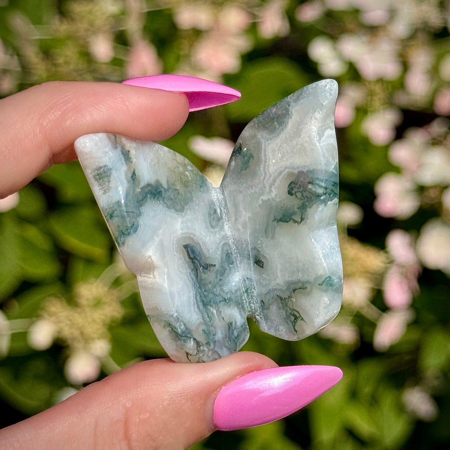 Moss Agate 3D Butterfly Carvings - You Choose