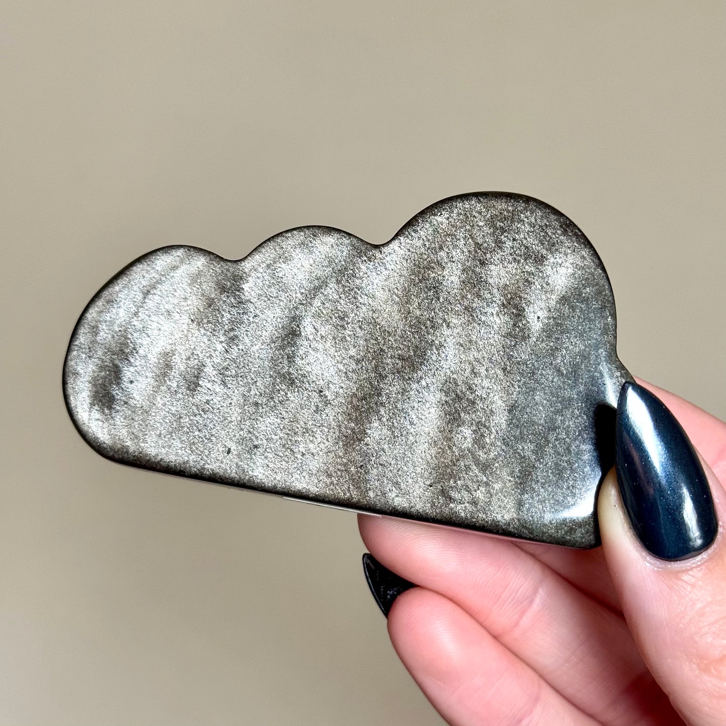 Silver Obsidian Cloud Carvings - You Choose