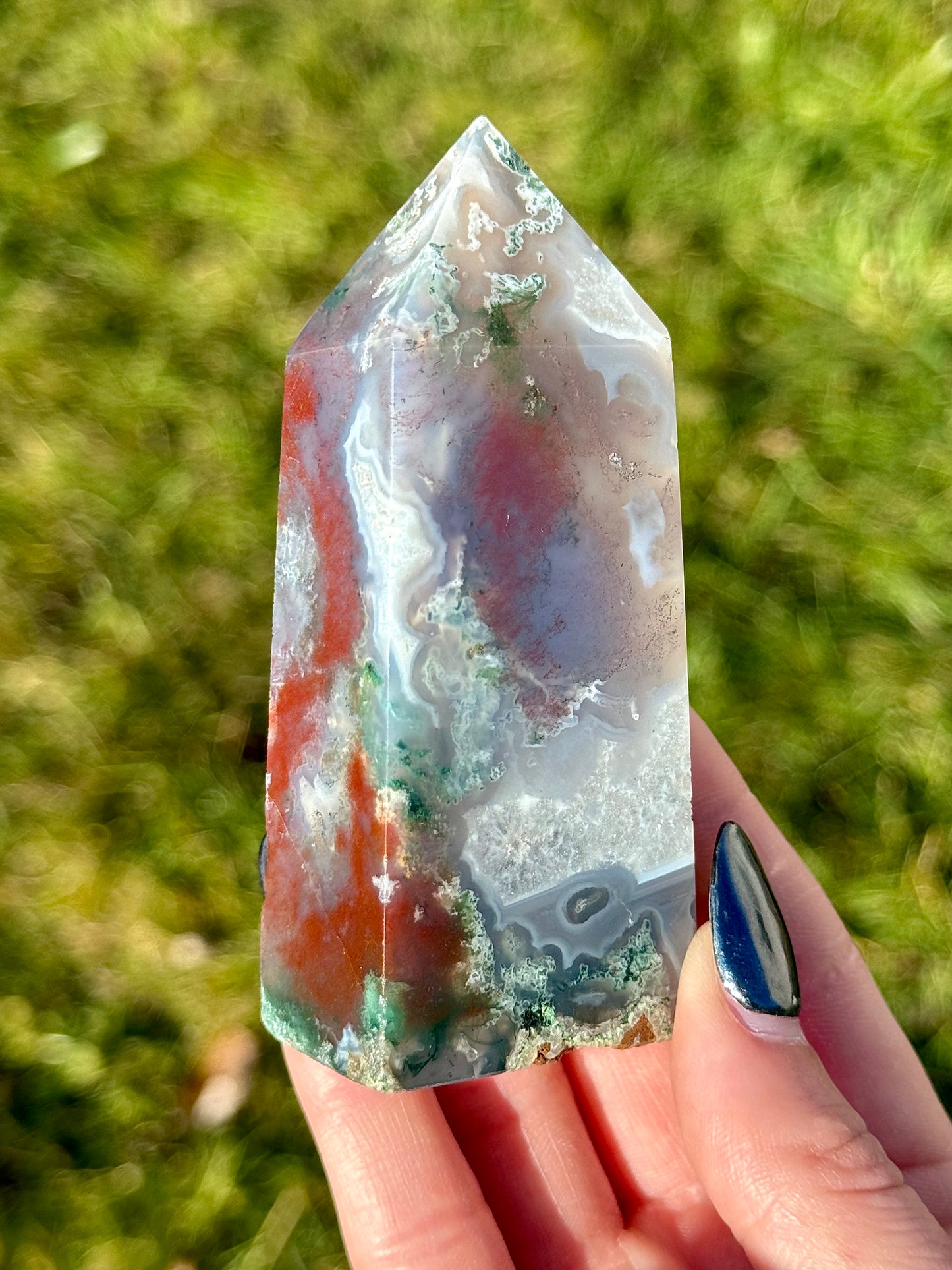 Sea Jasper with Moss Agate Towers - You Choose