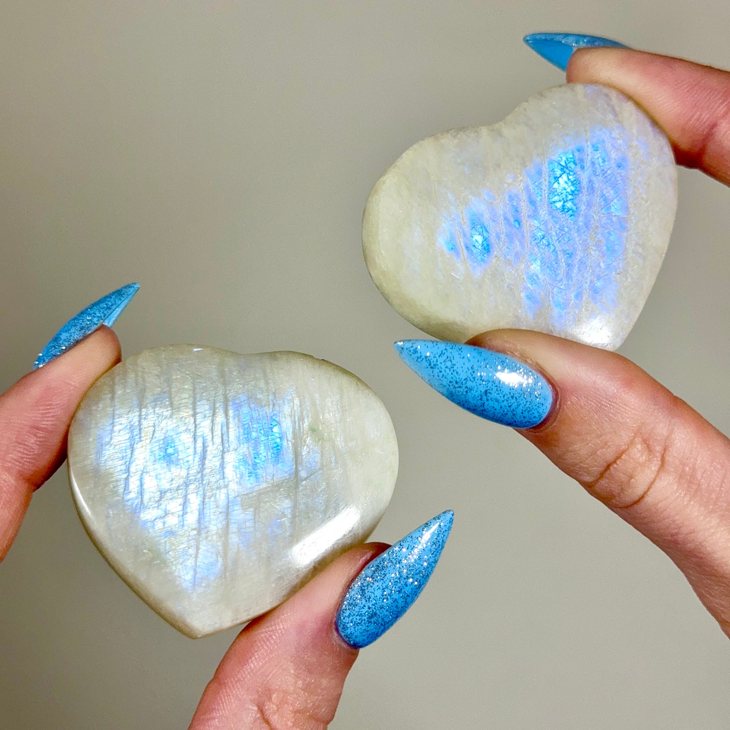 White Moonstone Hearts - You Choose
