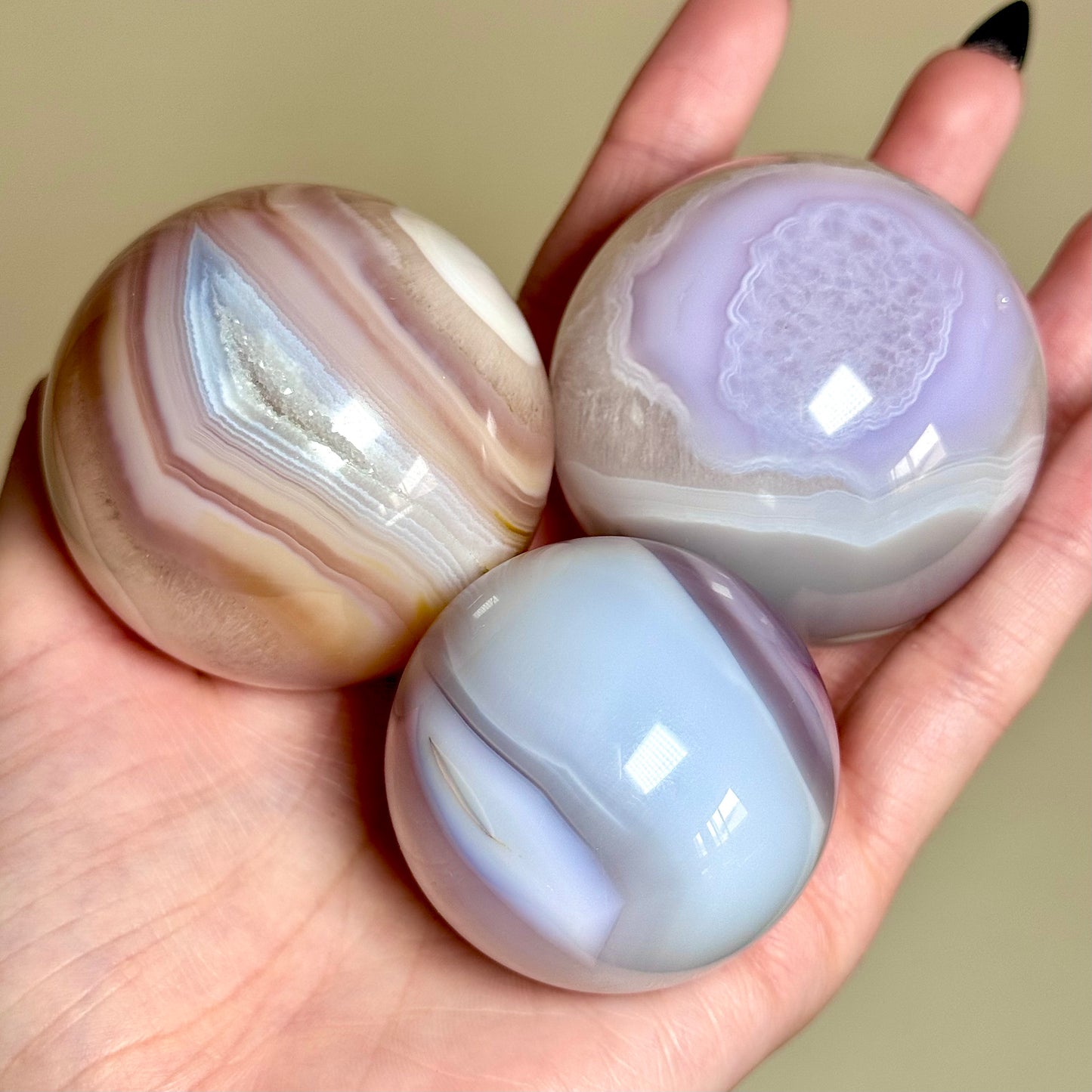 Pink Jelly Agate Spheres - You Choose