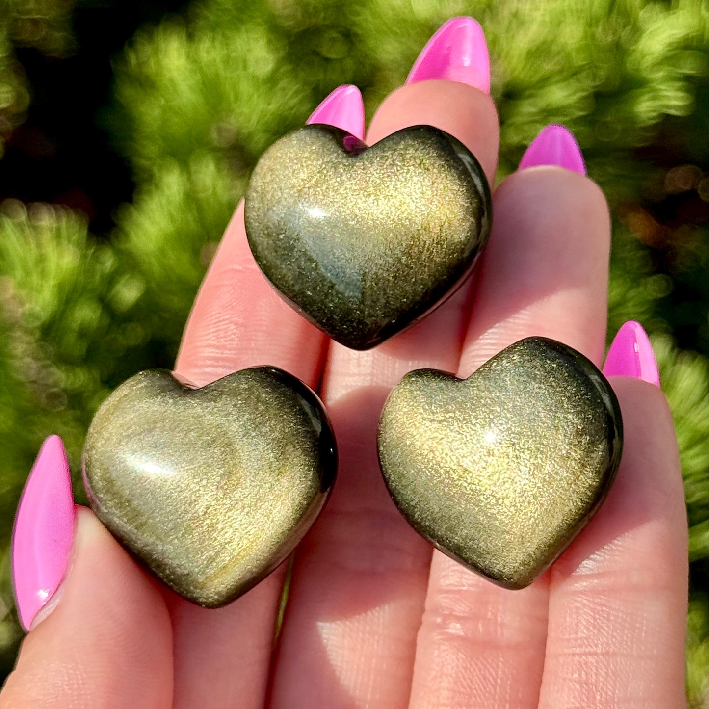 Mini Golden Obsidian Hearts