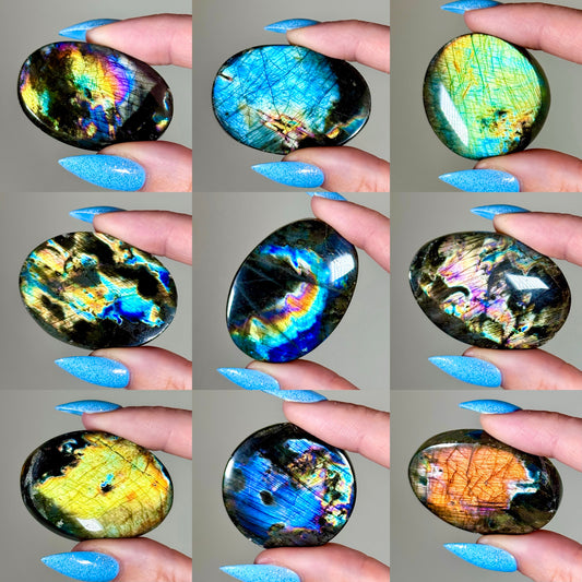 Intuitively Chosen Rainbow Labradorite Palm Stones