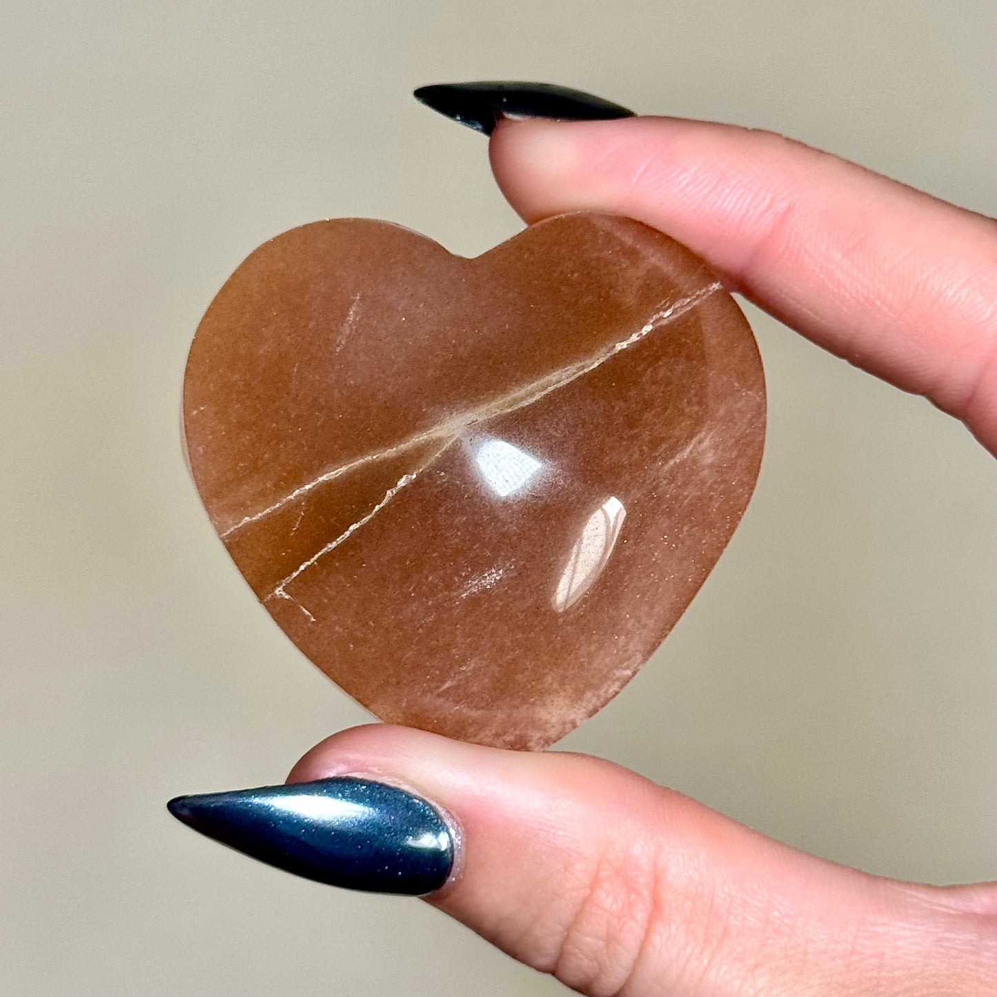 Peach Moonstone Hearts - You Choose