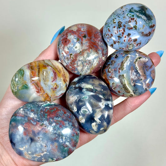Sea Jasper Palm Stones - You Choose