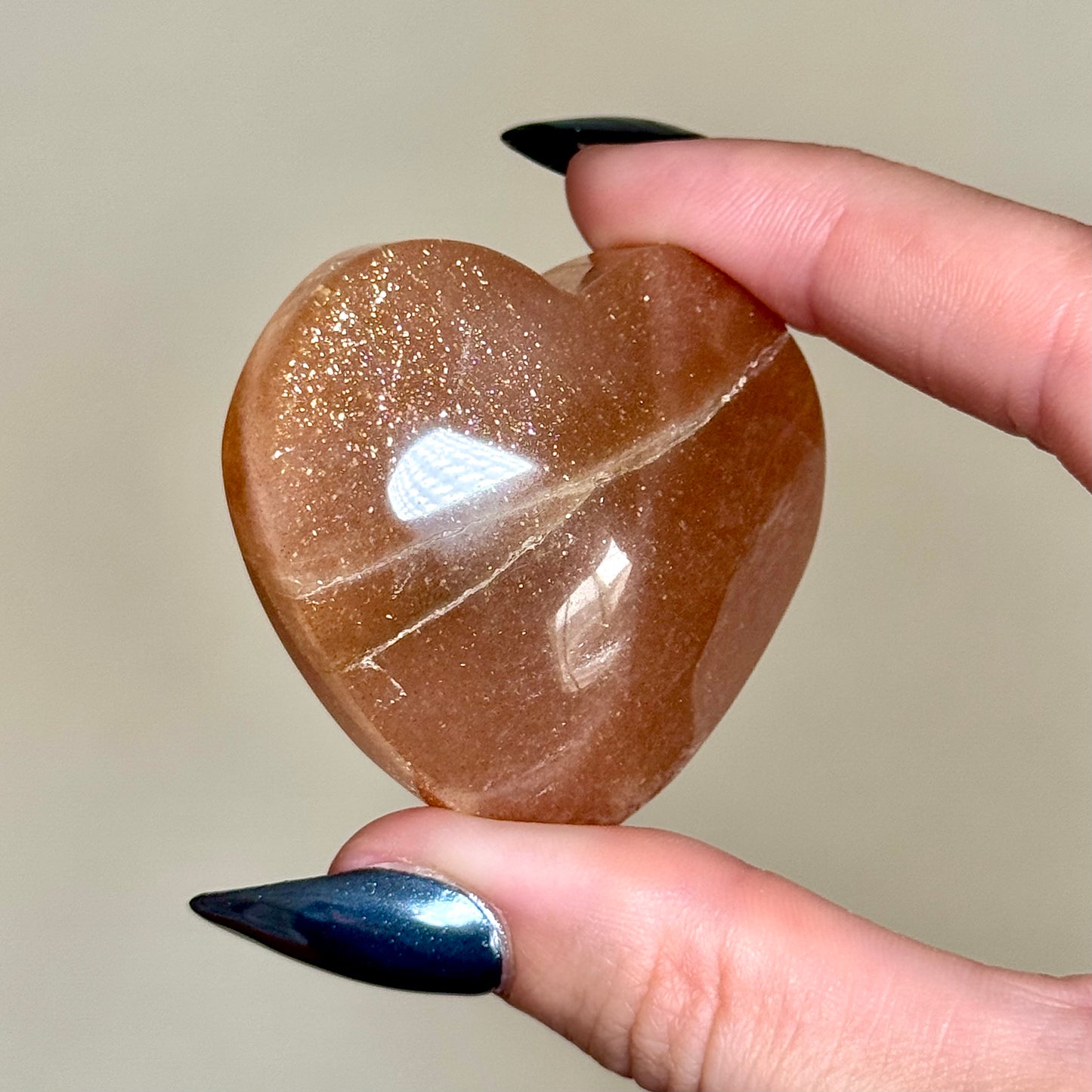 Peach Moonstone Hearts - You Choose