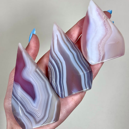 Pink Jelly Agate Flames - You Choose