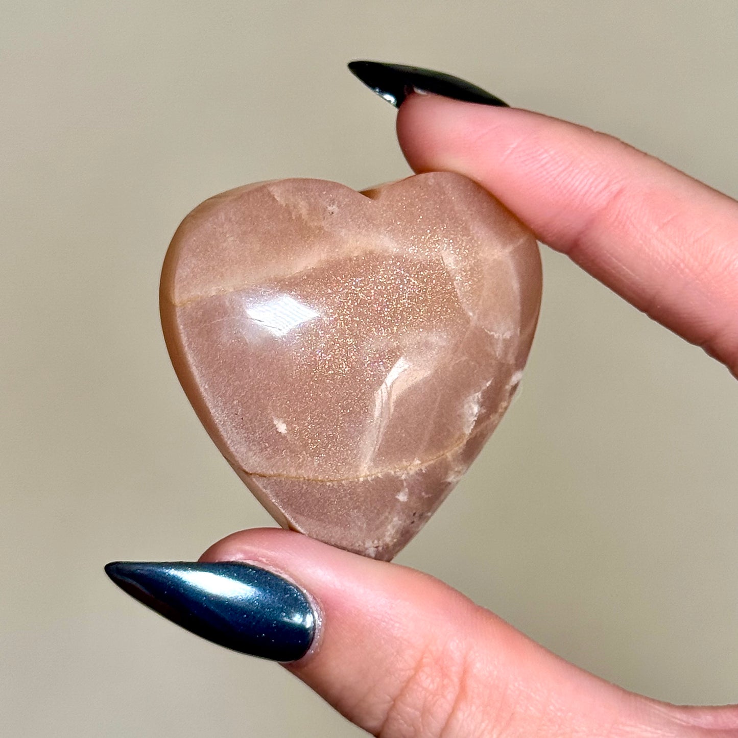 Peach Moonstone Hearts - You Choose