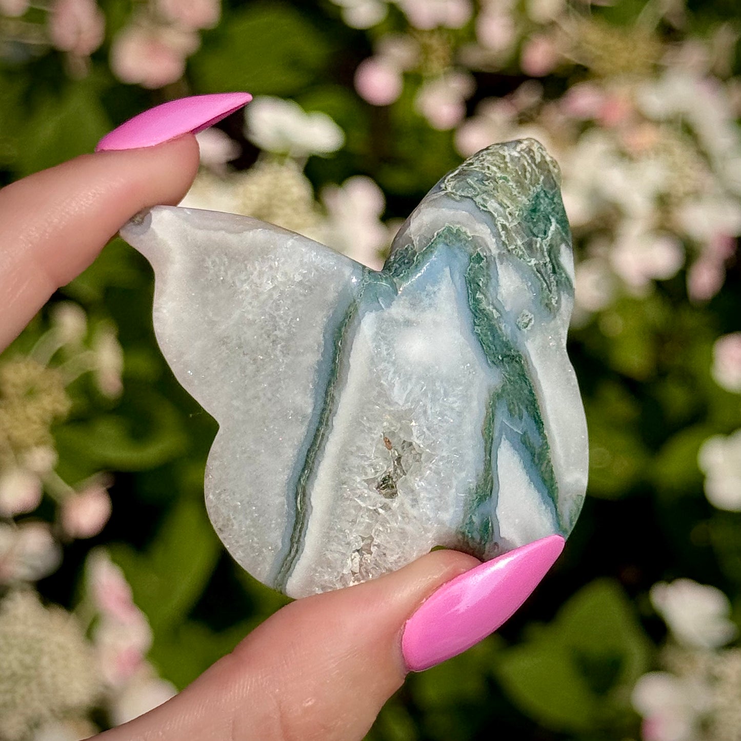 Moss Agate 3D Butterfly Carvings - You Choose