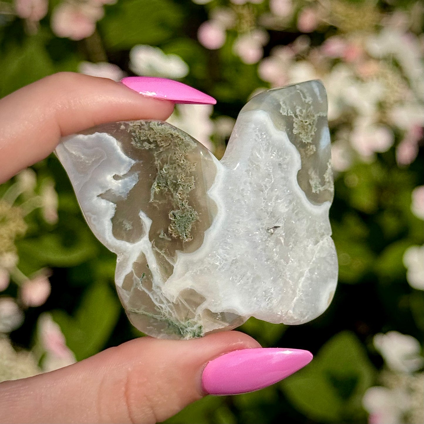 Moss Agate 3D Butterfly Carvings - You Choose
