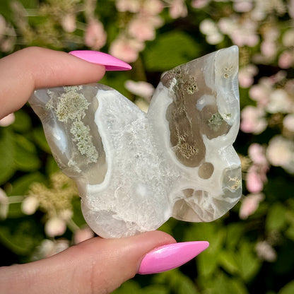 Moss Agate 3D Butterfly Carvings - You Choose
