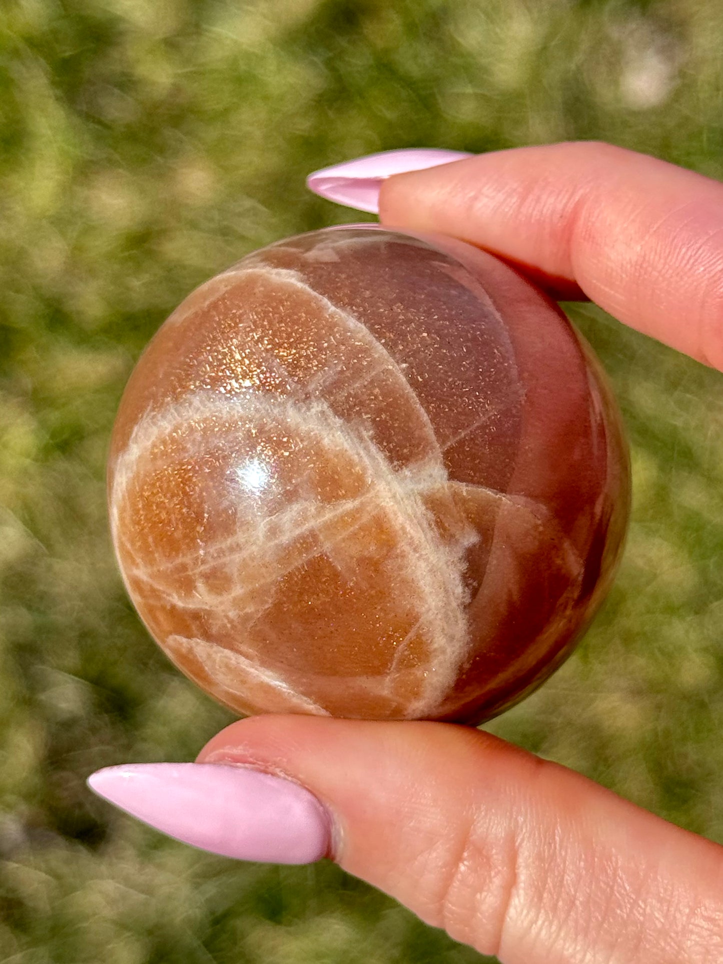 Peach Moonstone & Sunstone Spheres - You Choose