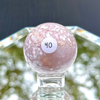 Pink Flower Agate Spheres - You Choose