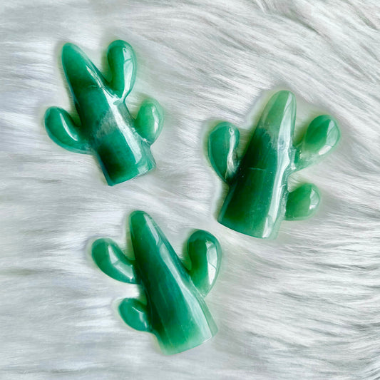 Green Aventurine Cactus Carvings