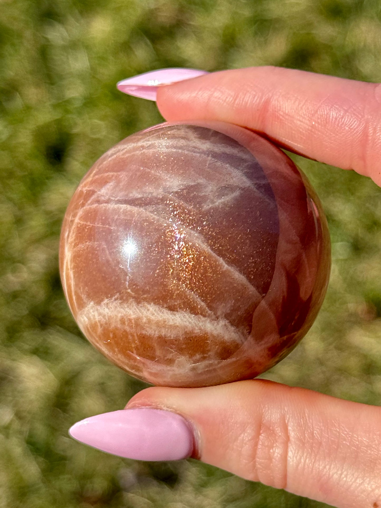 Peach Moonstone & Sunstone Spheres - You Choose