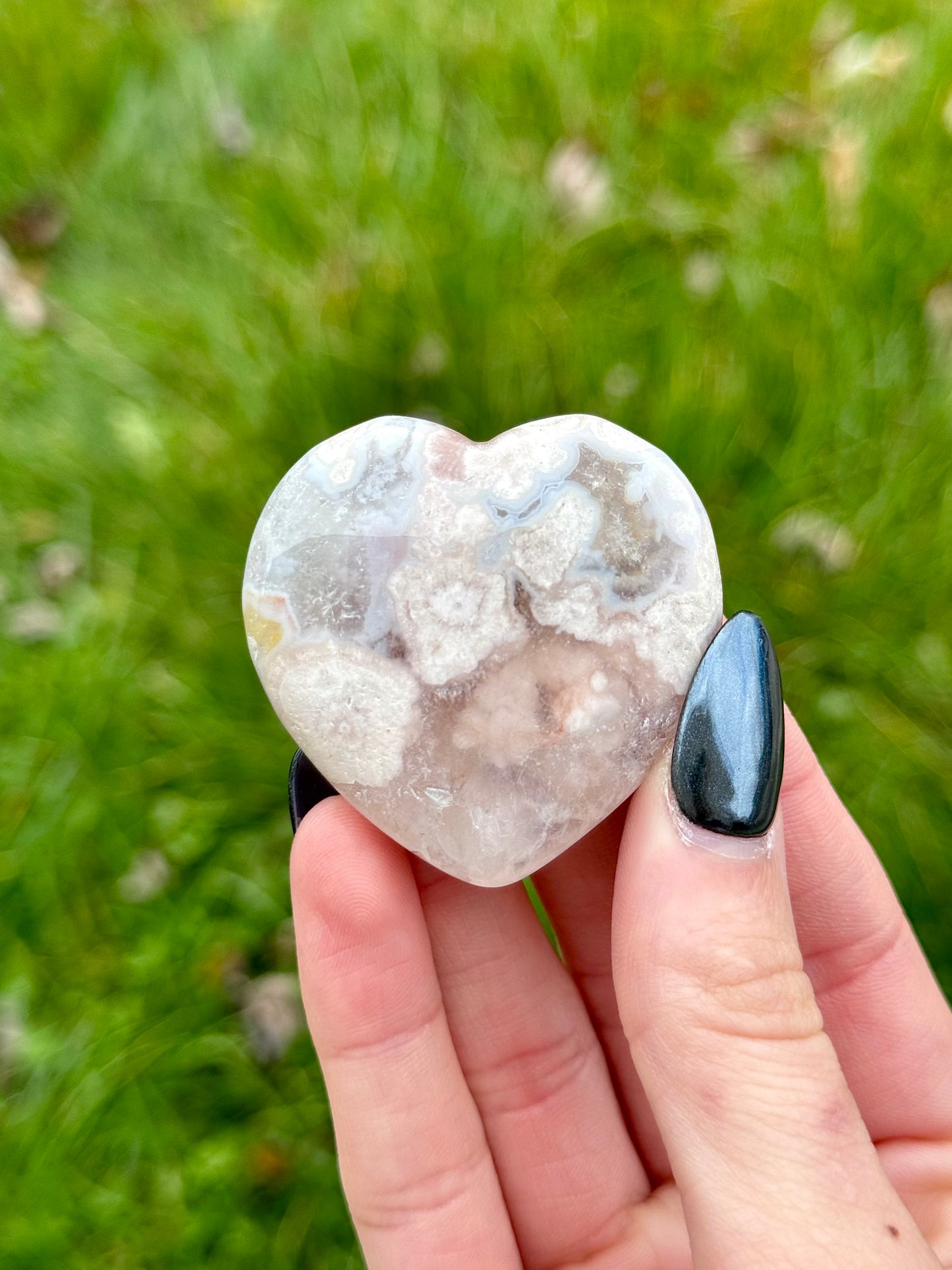 Flower Agate Hearts - You Choose