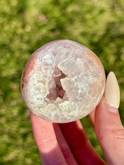 Pink Flower Agate Druzy Eggs - You Choose