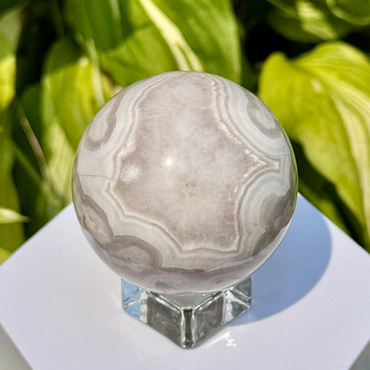 White Crazy Lace Agate Sphere