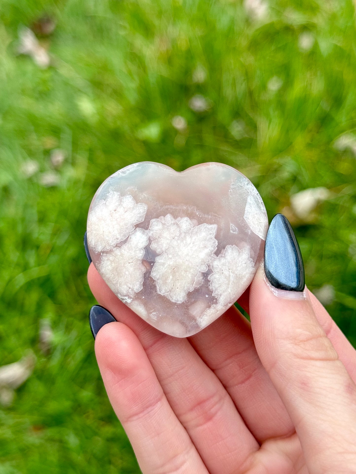 Flower Agate Hearts - You Choose