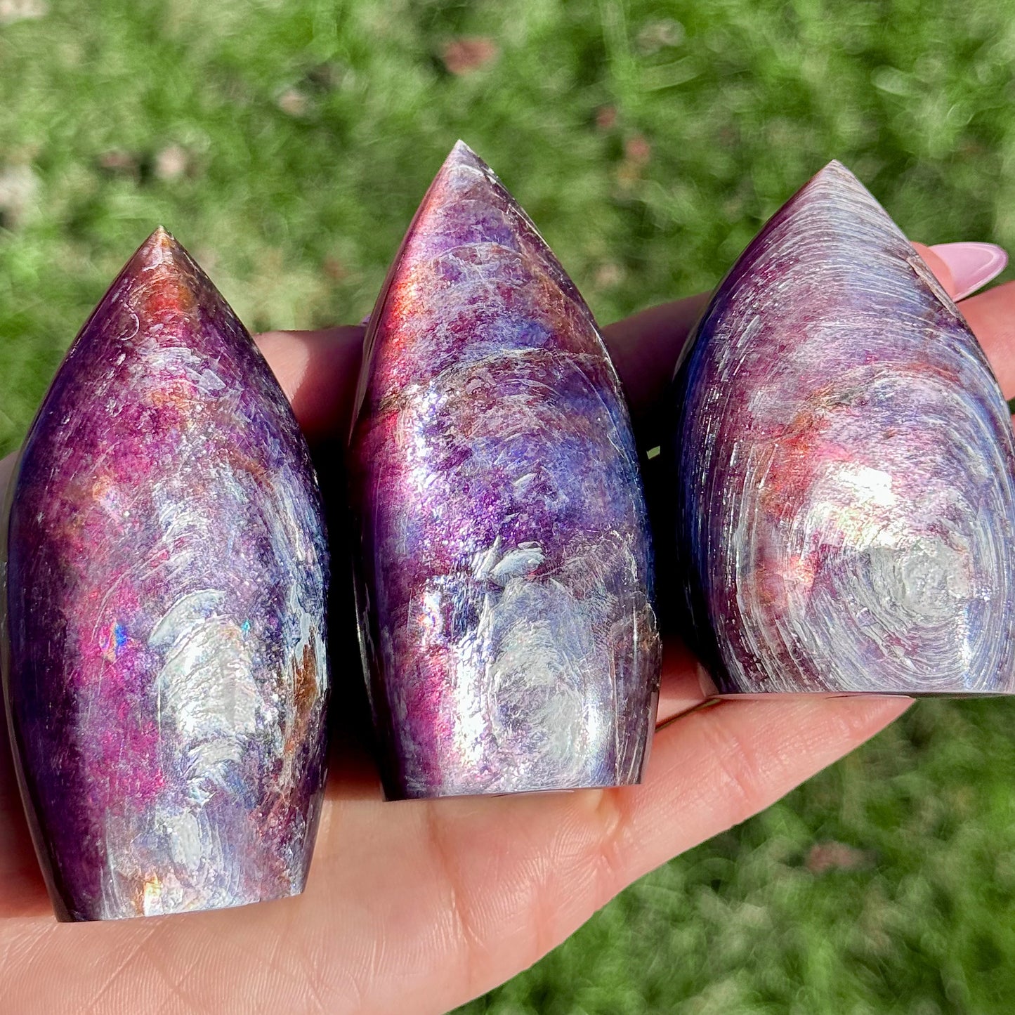 Gem Lepidolite Flames - You Choose