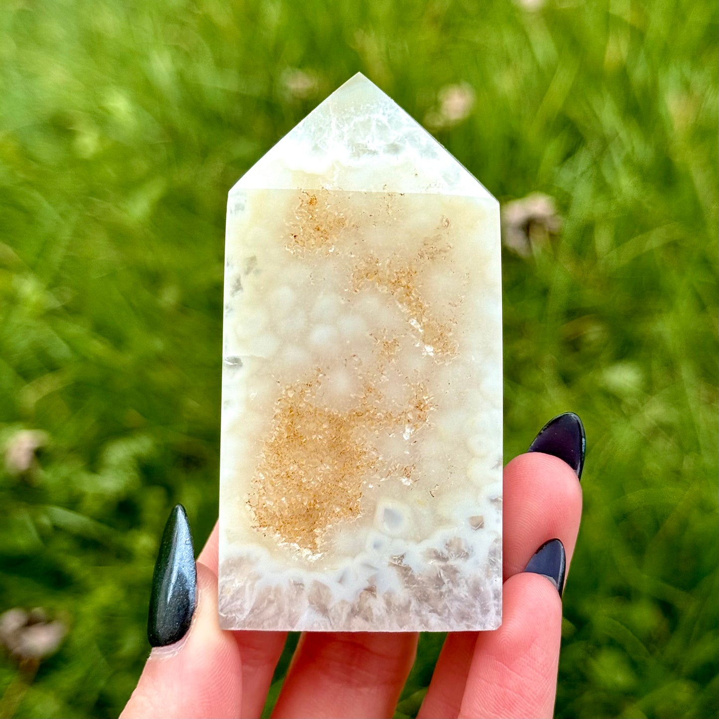 Sugary Druzy Agate Tower