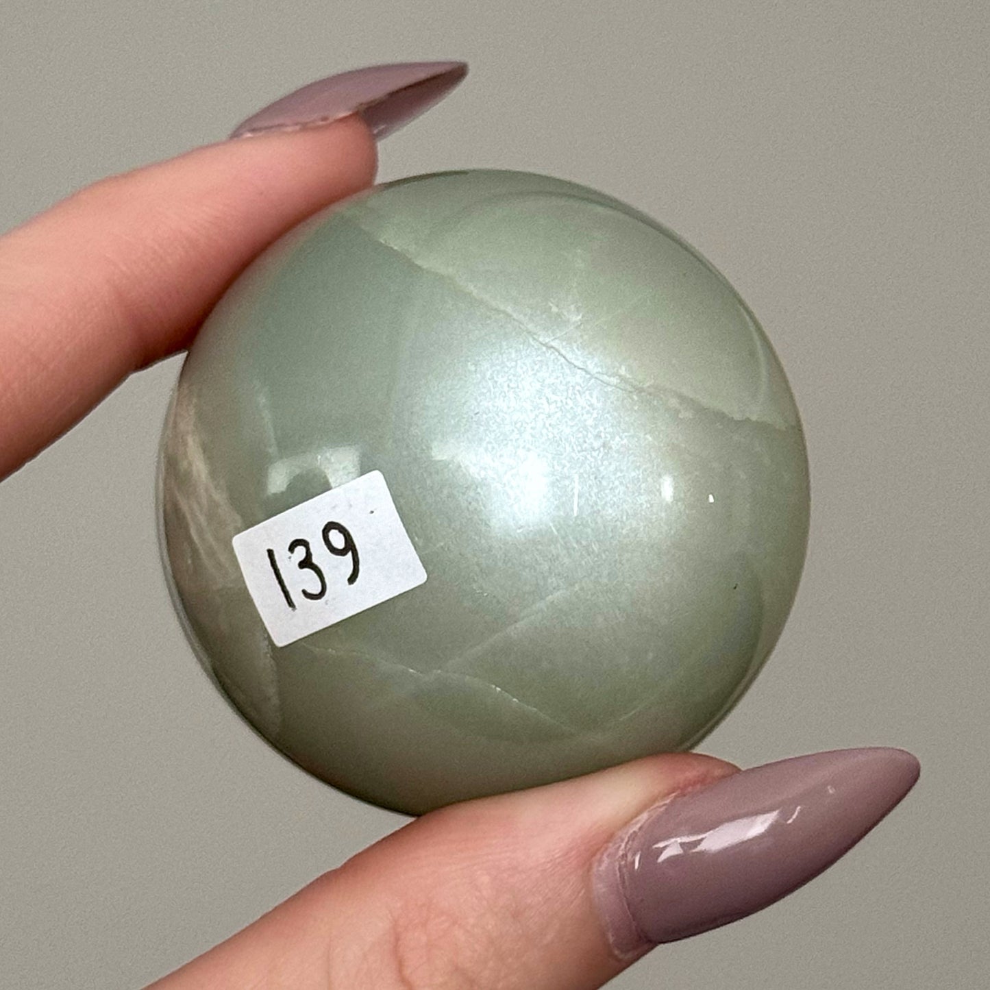 Silky Green Moonstone Spheres - You Choose