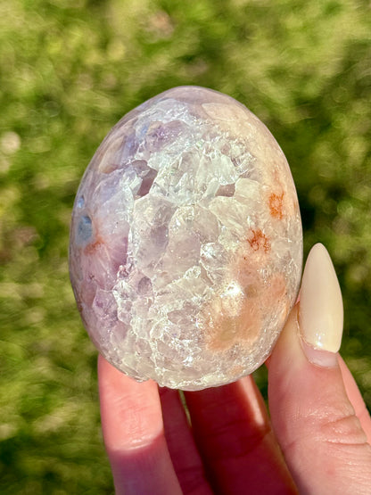 Pink Flower Agate Druzy Eggs - You Choose