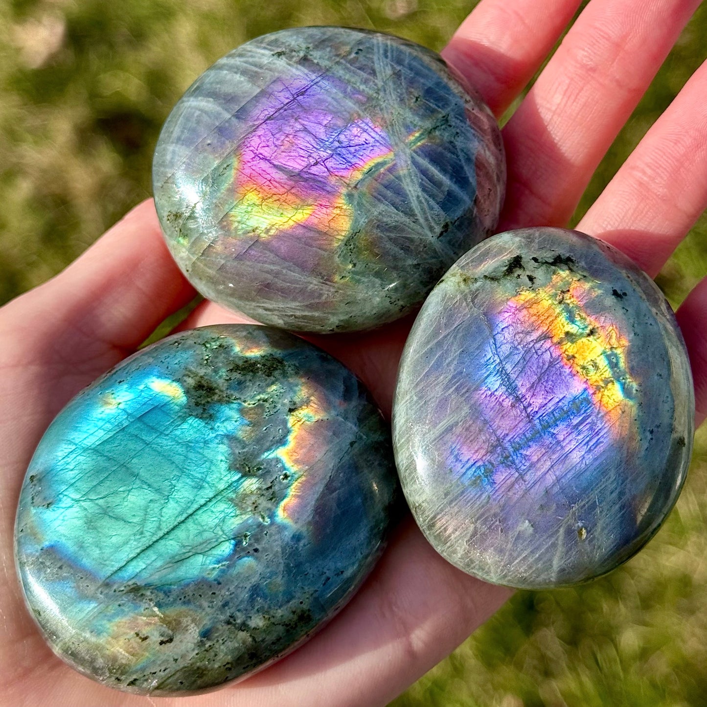 Purple Labradorite Palm Stones - You Choose