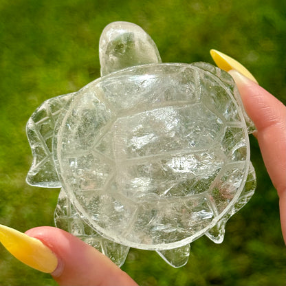 Clear Quartz Turtle Carving