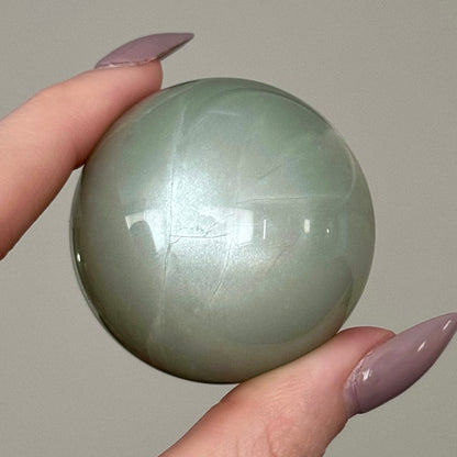 Silky Green Moonstone Spheres - You Choose