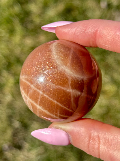 Peach Moonstone & Sunstone Spheres - You Choose